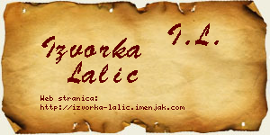 Izvorka Lalić vizit kartica